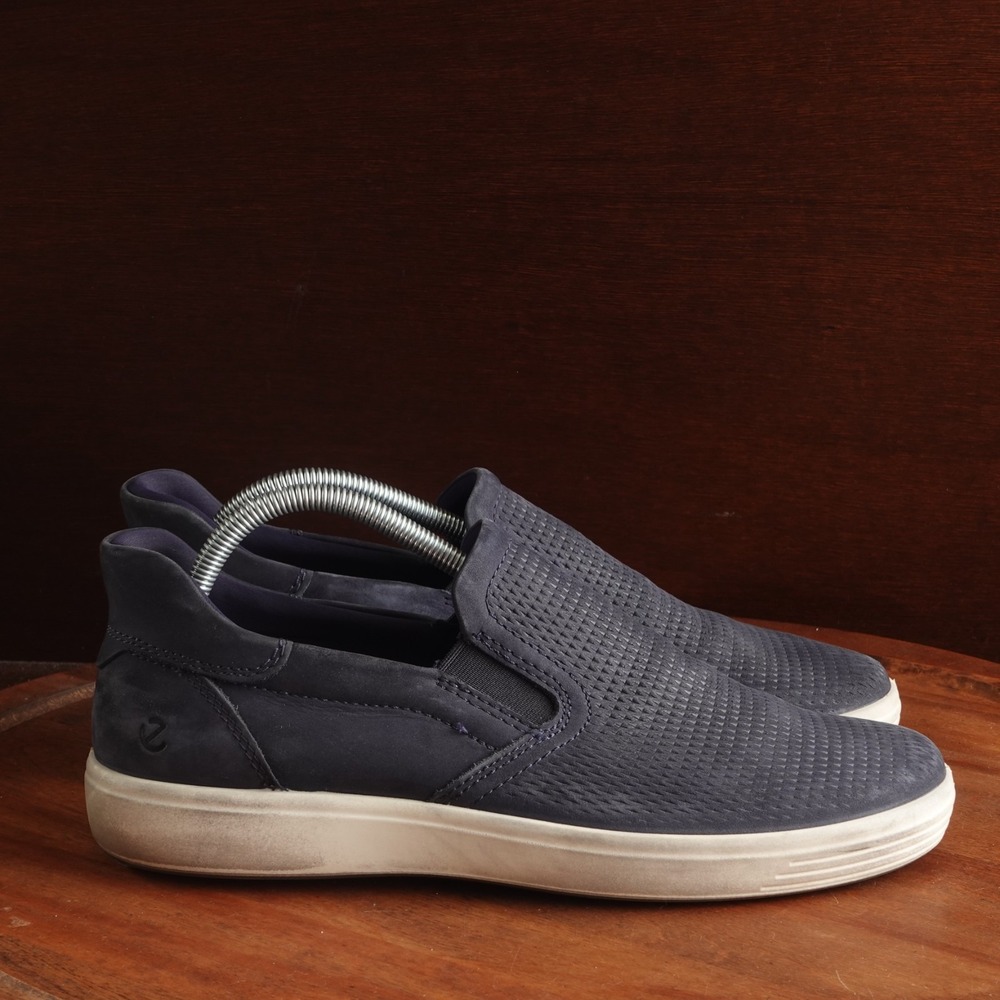 Ecco Sneakers Mens SZ EU 42 US 8-8.5 Blue Soft 7 Easy Slip On Comfort Shoes READ